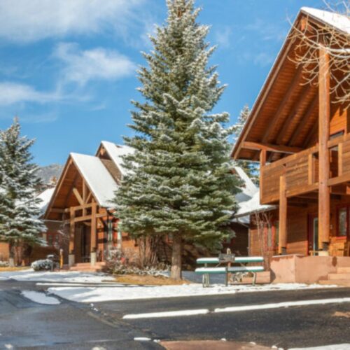 Rams Horn Village Resort cabin at winter 