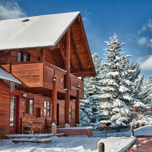 Rams Horn Village Resort cabin at winter