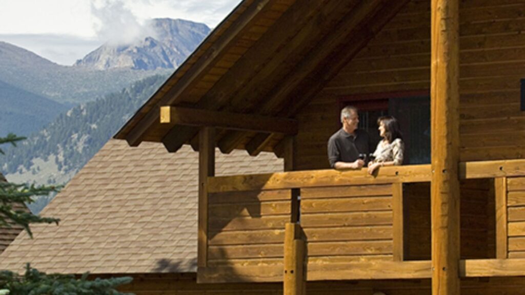 Couple on cabin deck
